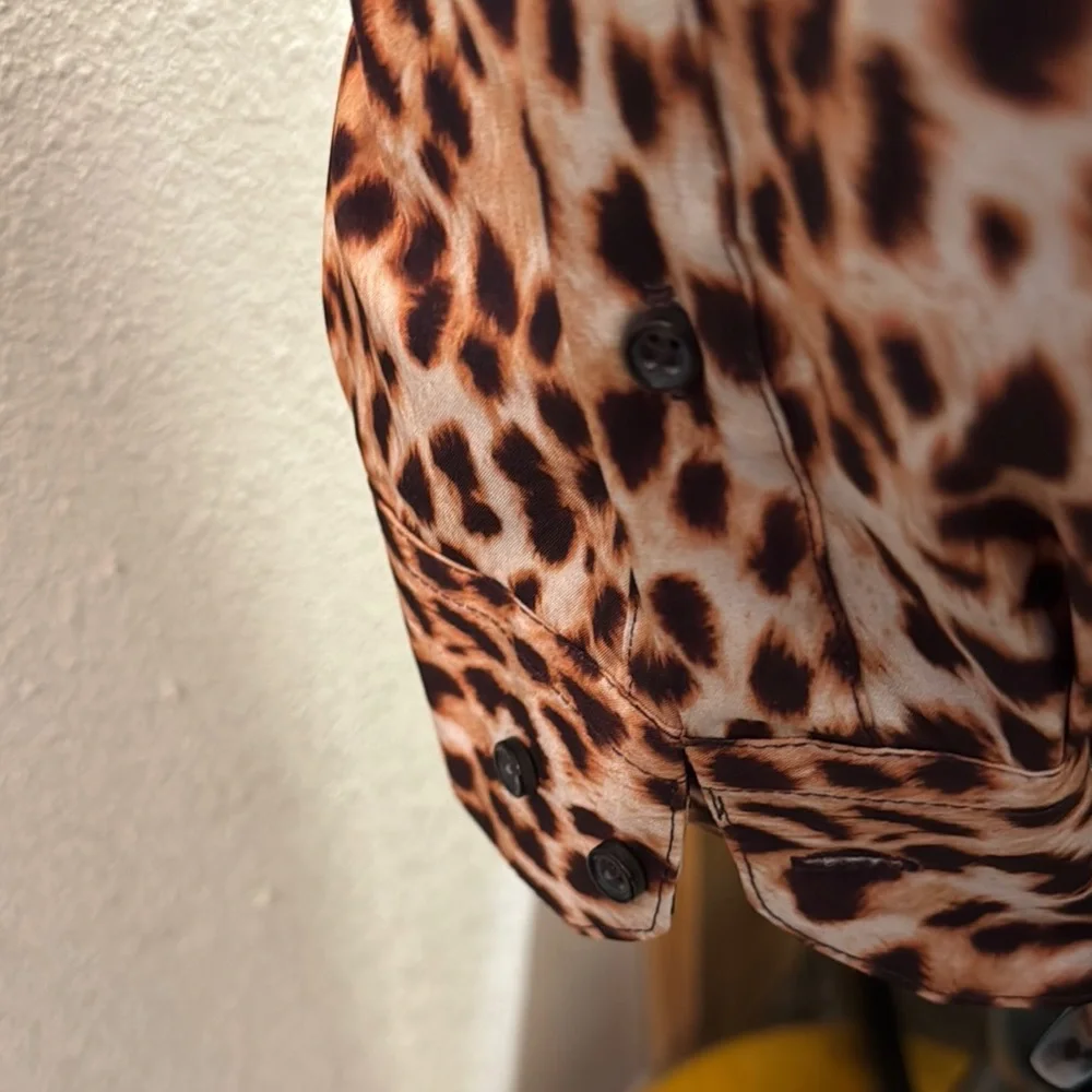 Society Of Threads Leopard Print Dress Shirt - Picture 3 of 4